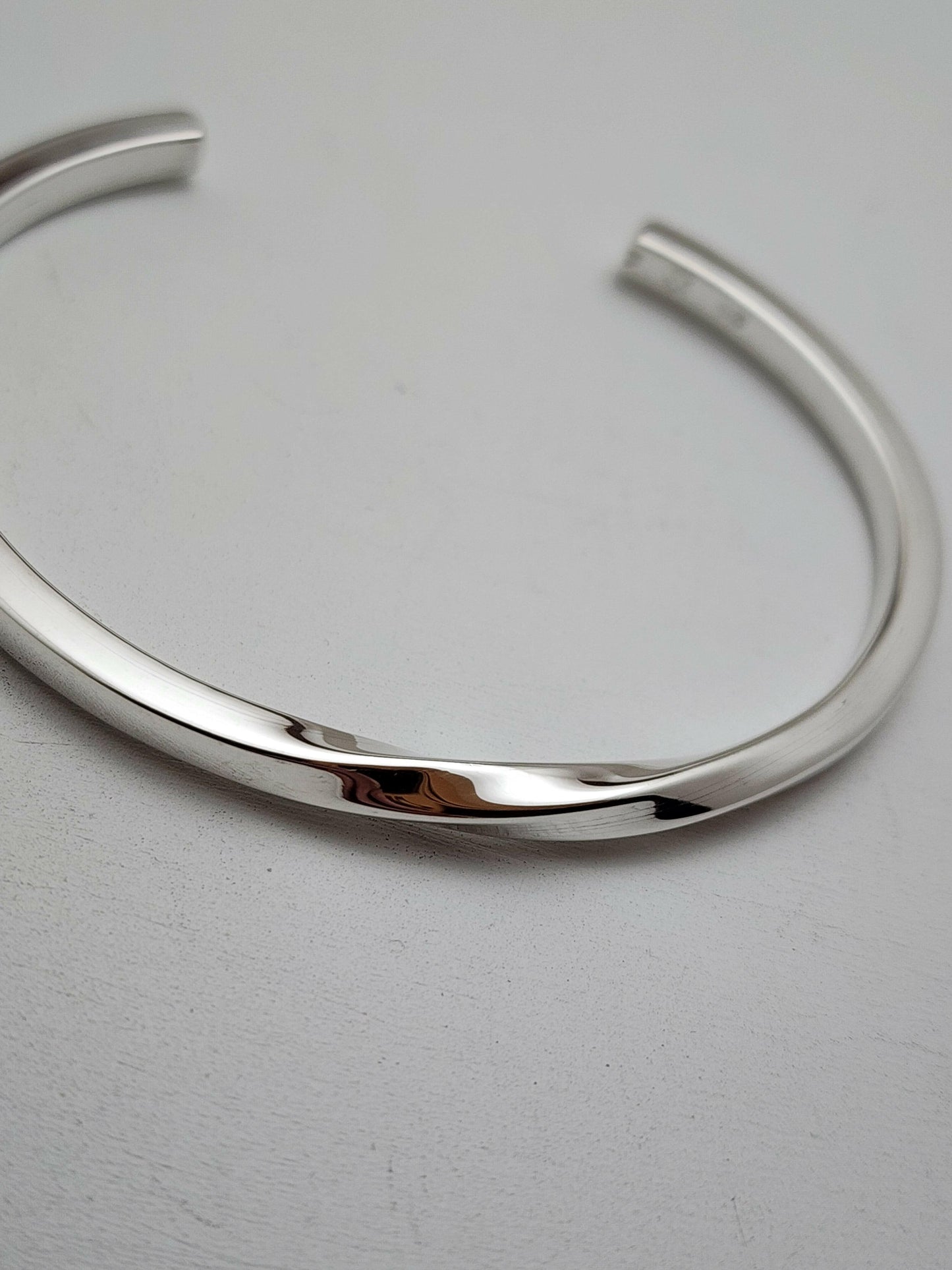 Men's Twisted Silver Cuff Bracelet, AFSHAR