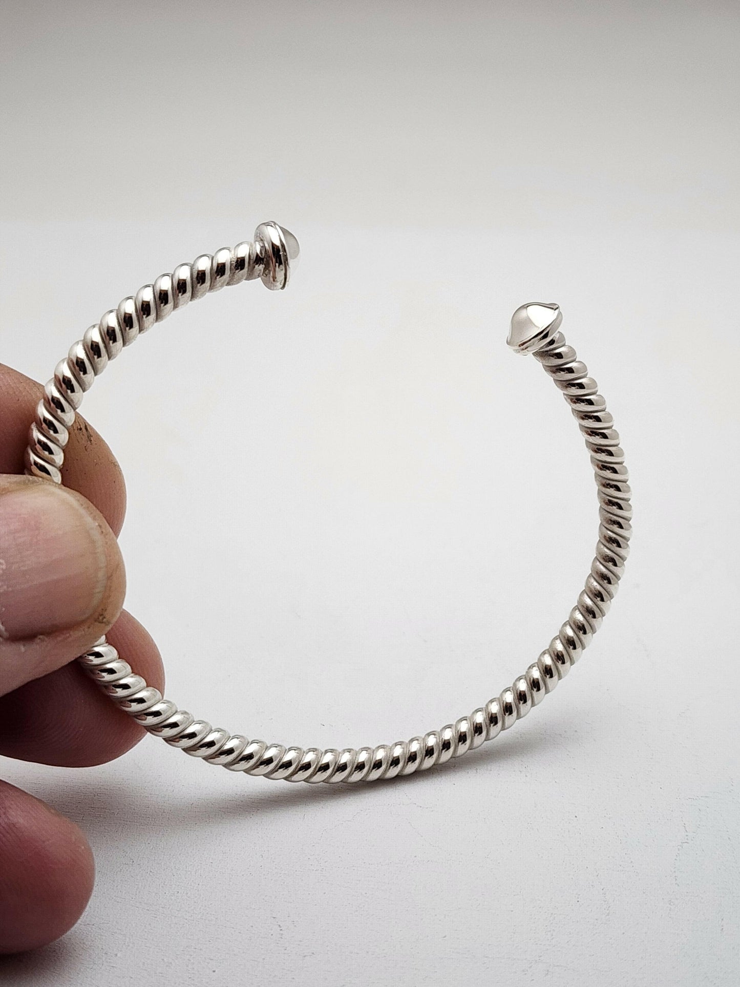 Women Silver Cable Cuff Bracelet, LEYANA