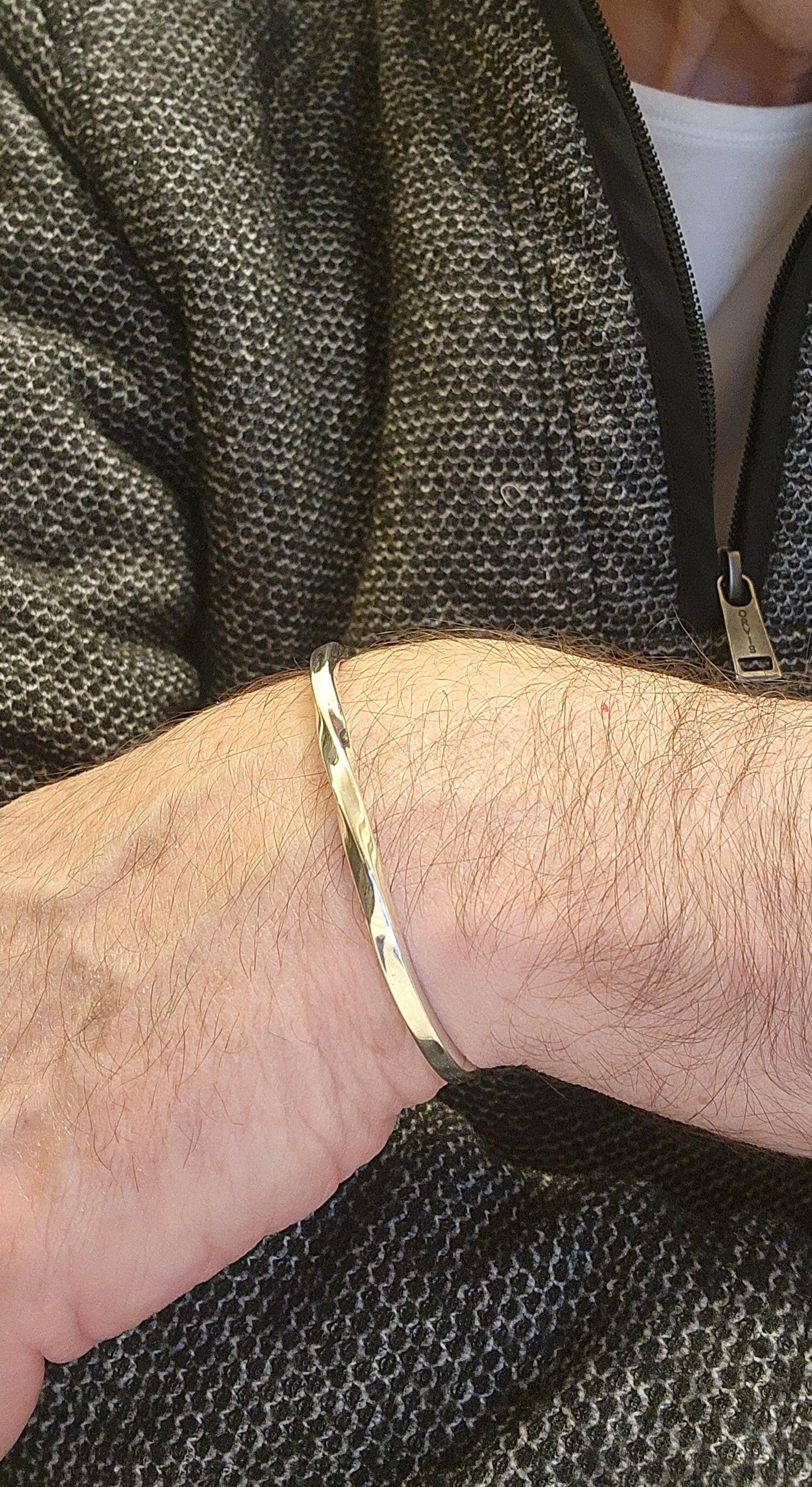 Men's Twisted Silver Cuff Bracelet, AFSHAR