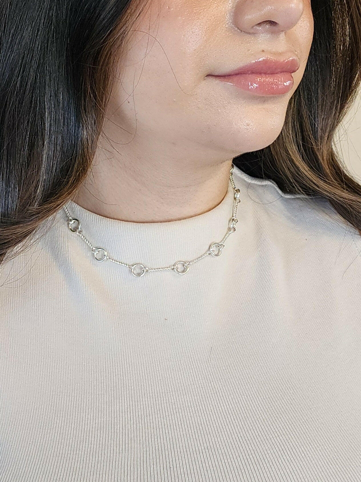Women's Silver Necklace, DOTTY