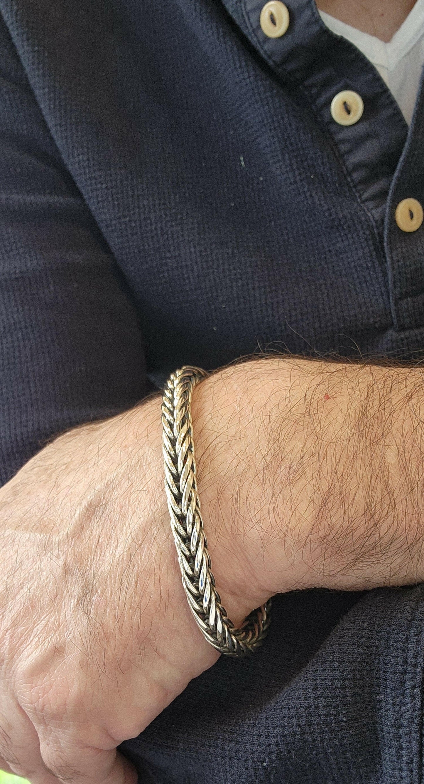 Men's Silver Bracelet, Fox Tail