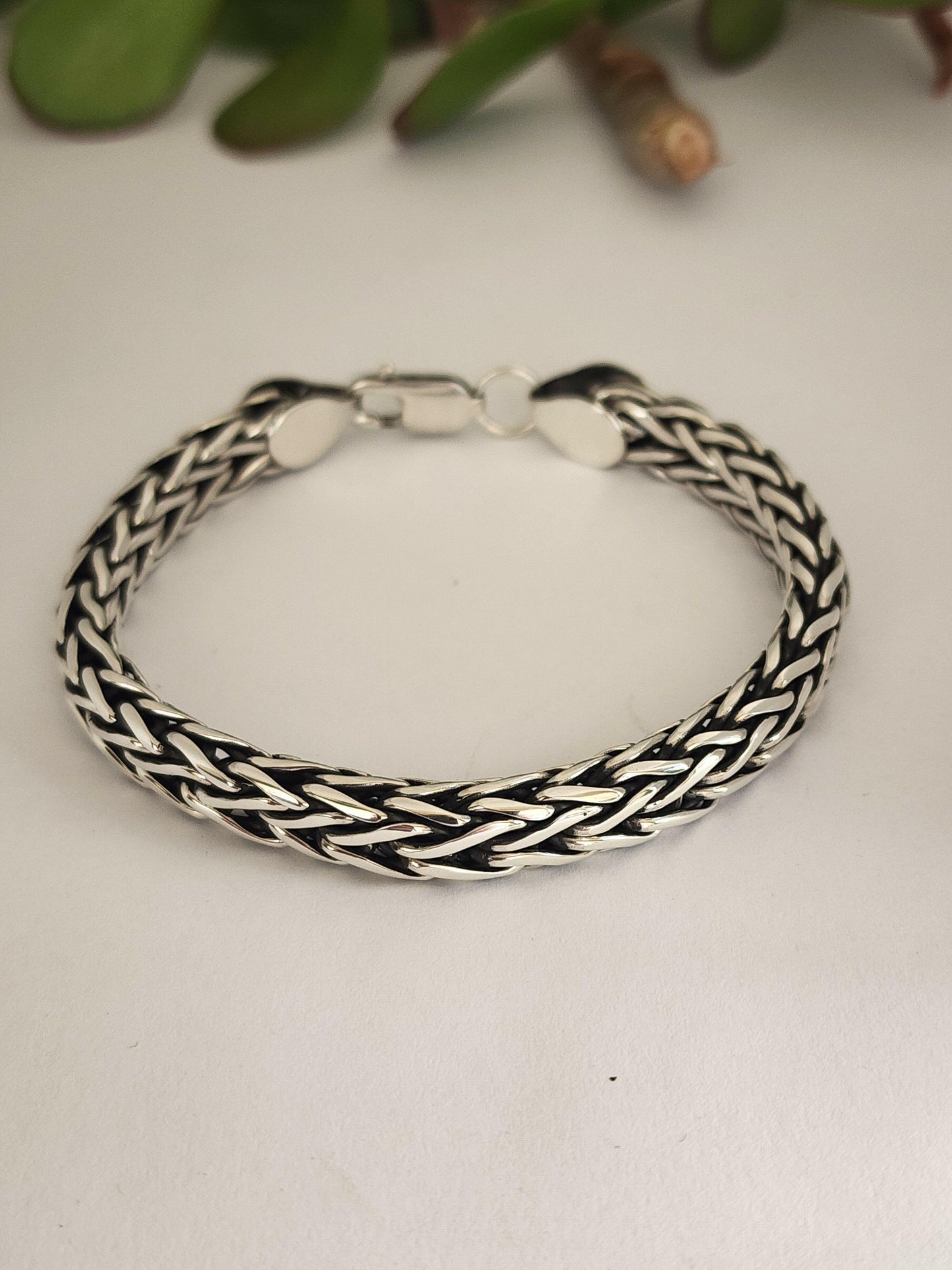 Silver bracelet men's foxtail