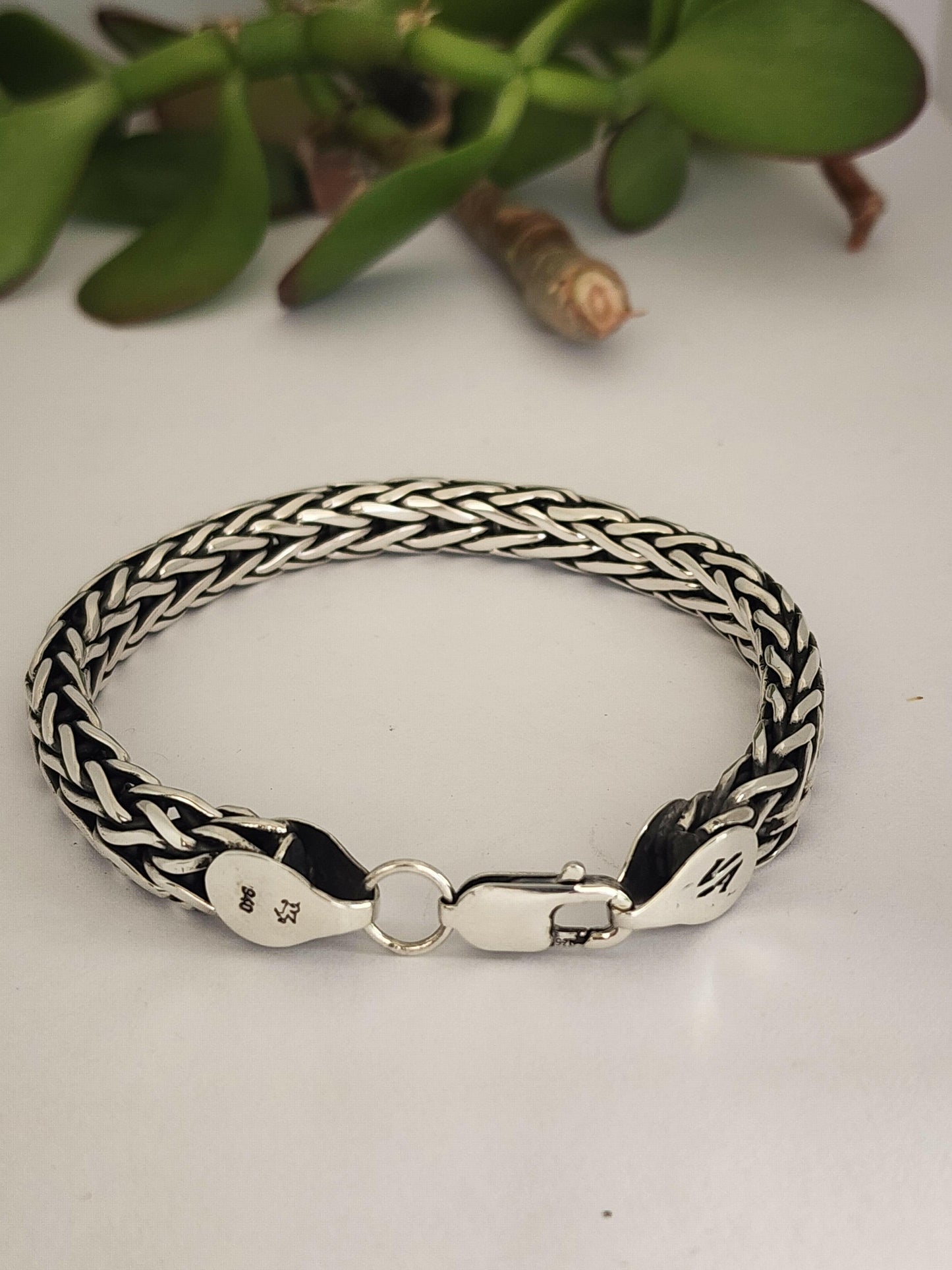 Silver bracelet men's foxtail