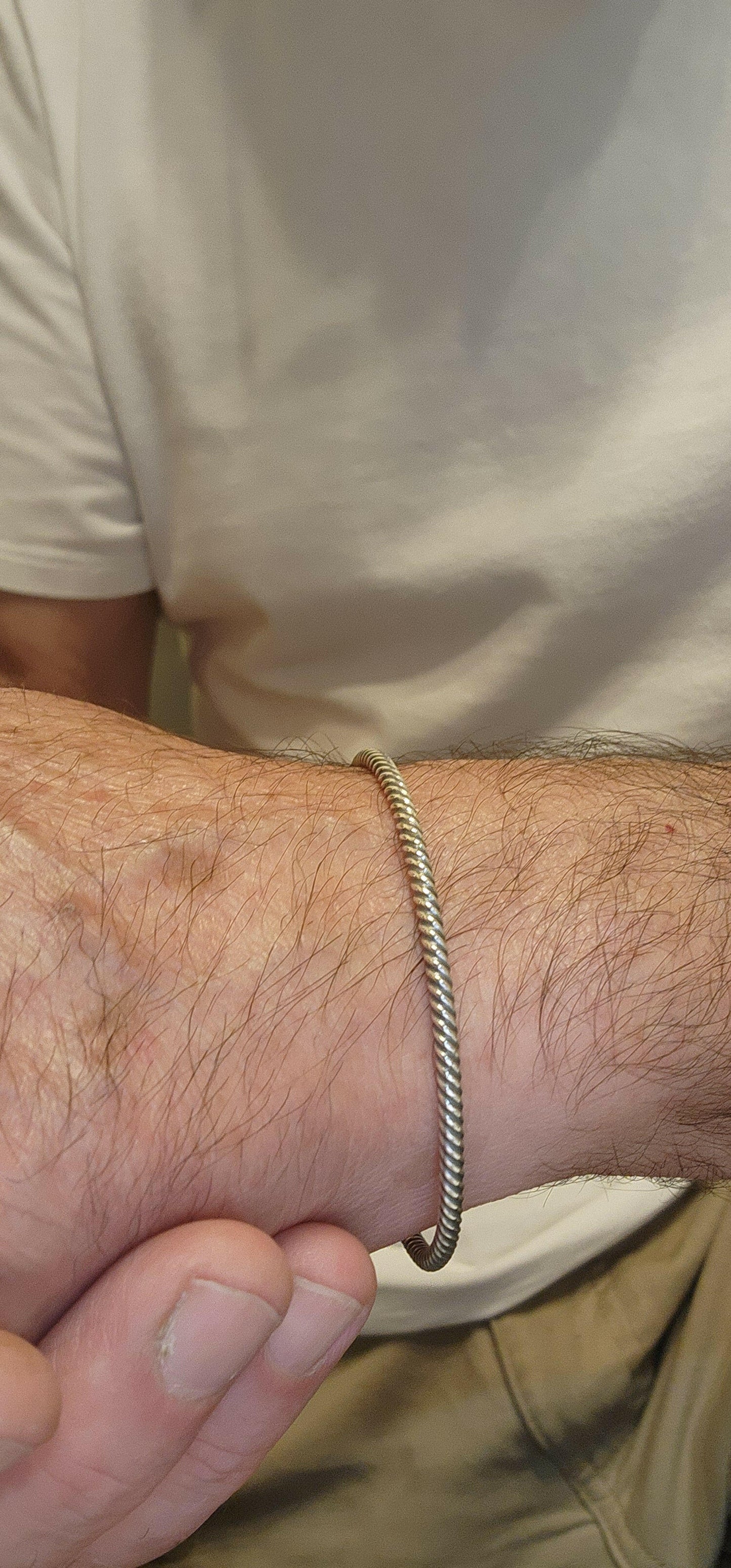 Silver Wier Cuff Bracelet