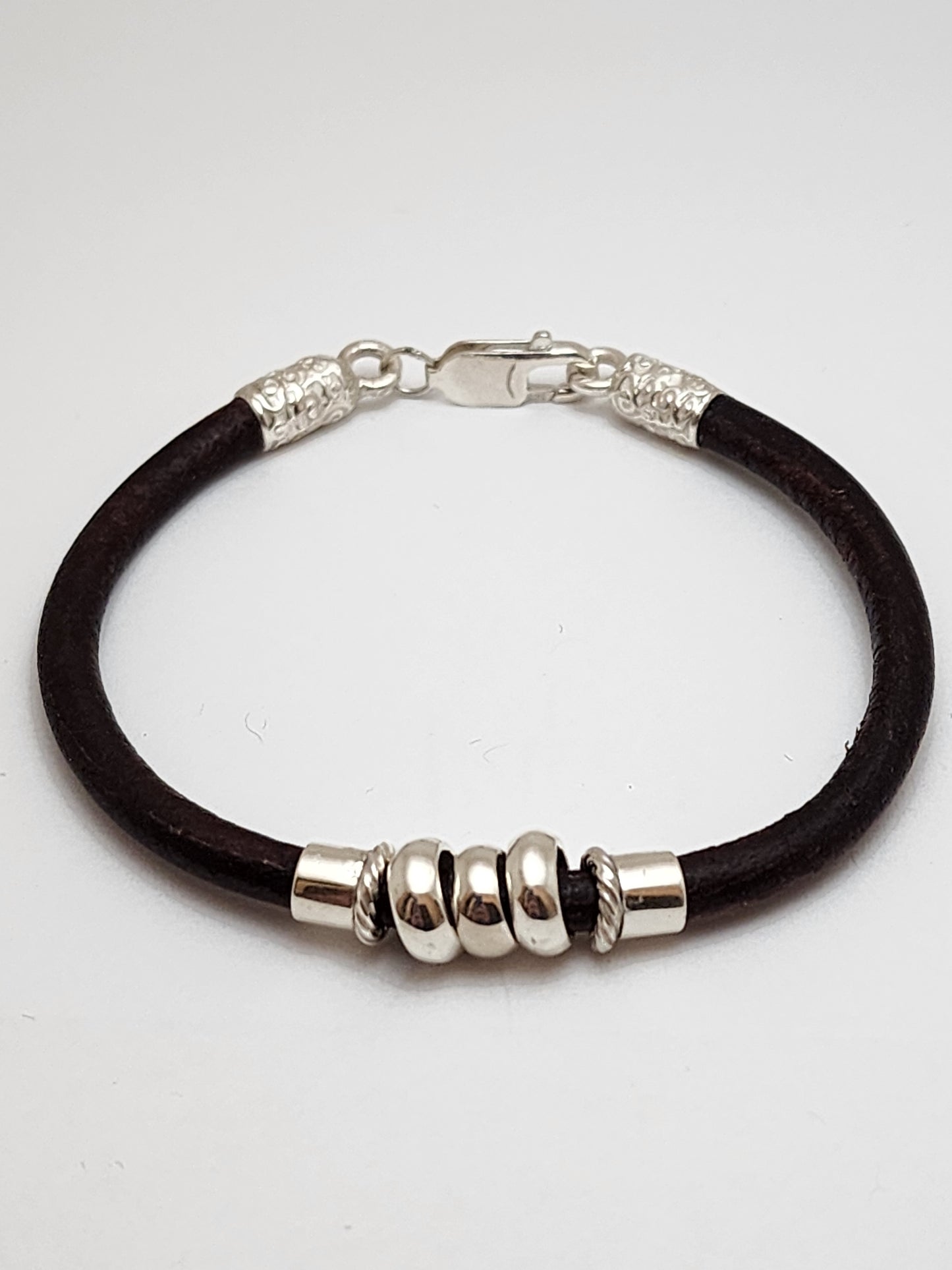 Leather and Silver Bracelet 3