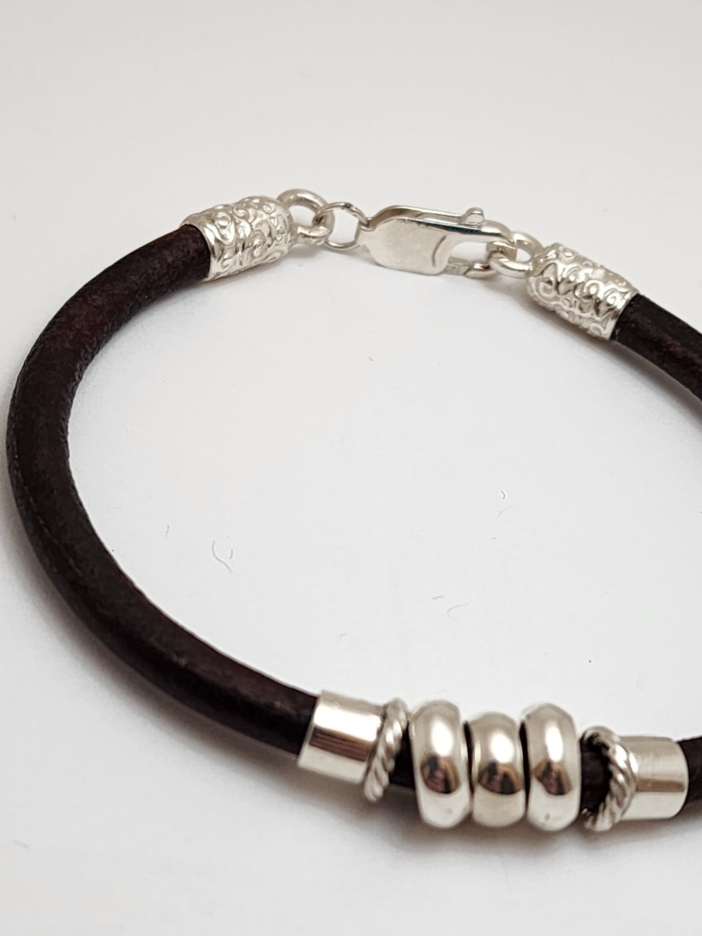 Leather and Silver Bracelet 3
