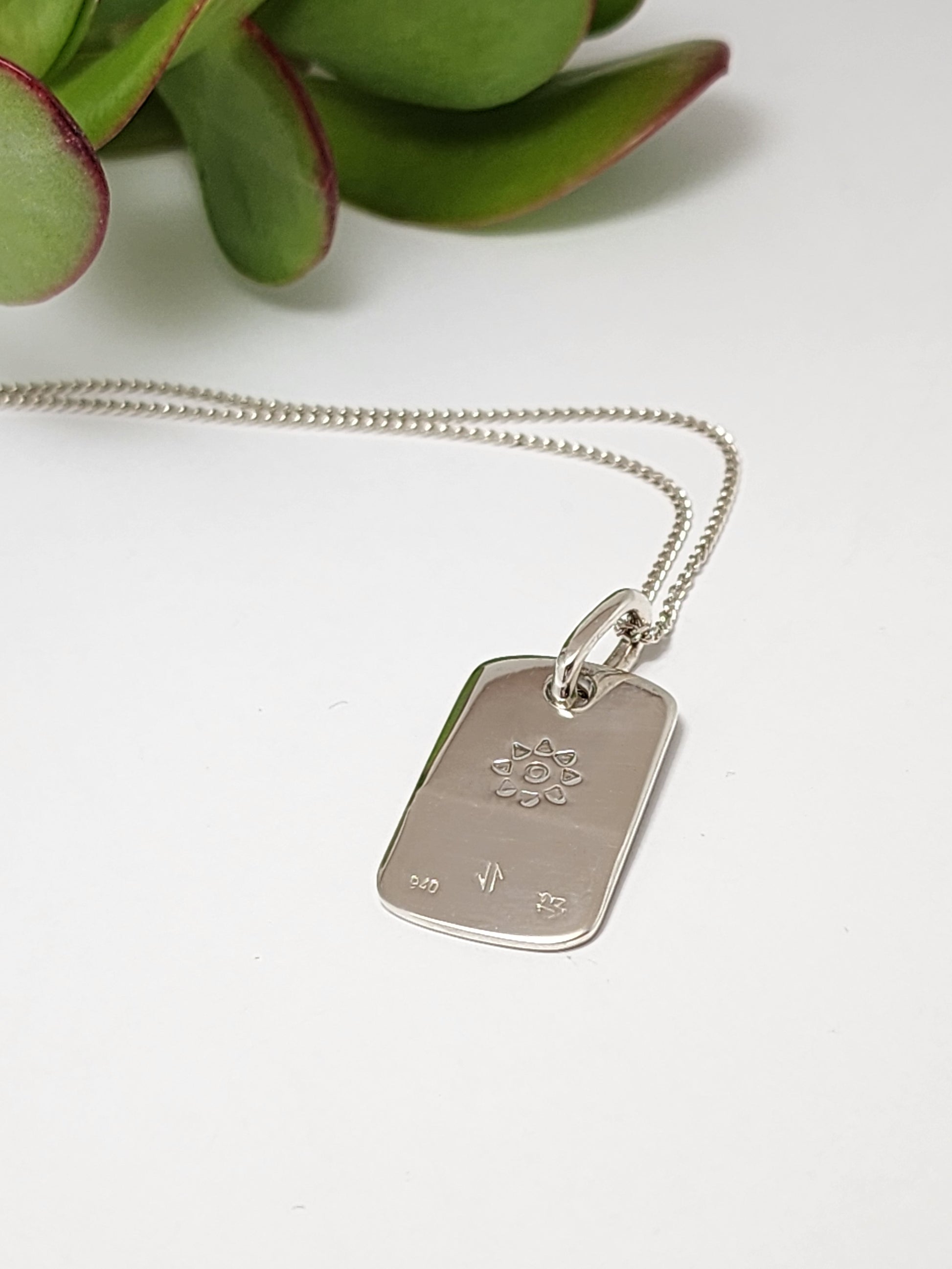 Tag silver necklace