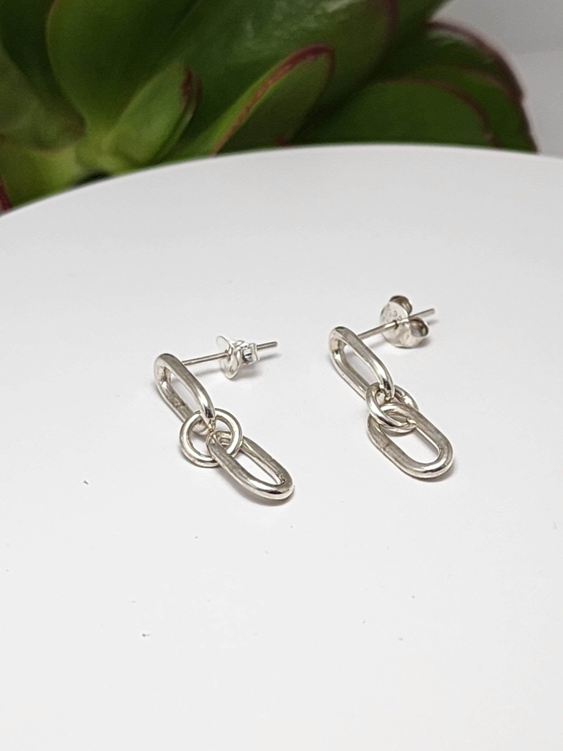 Silver Paperclip Earring