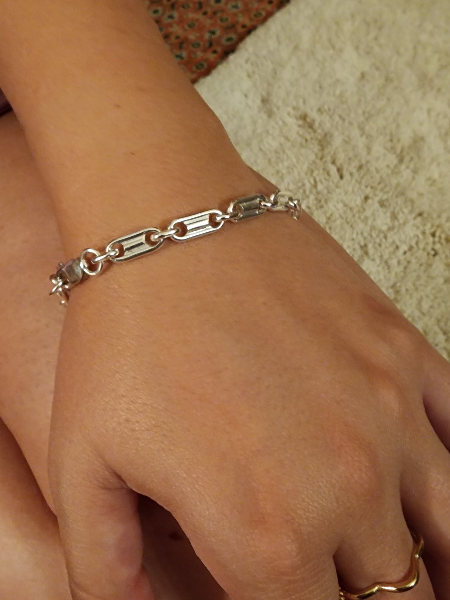 Unisex silver link bracelet,, CRIS