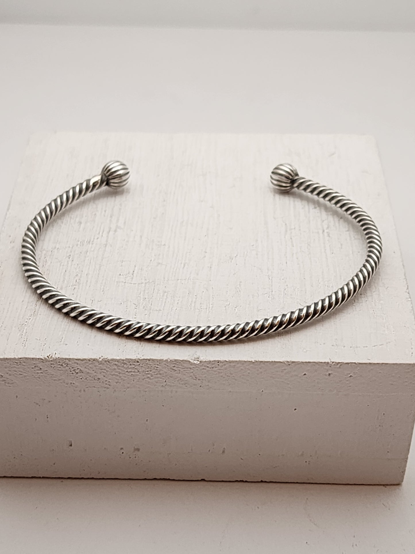 Twisted Silver Wier Cuff Bracelet