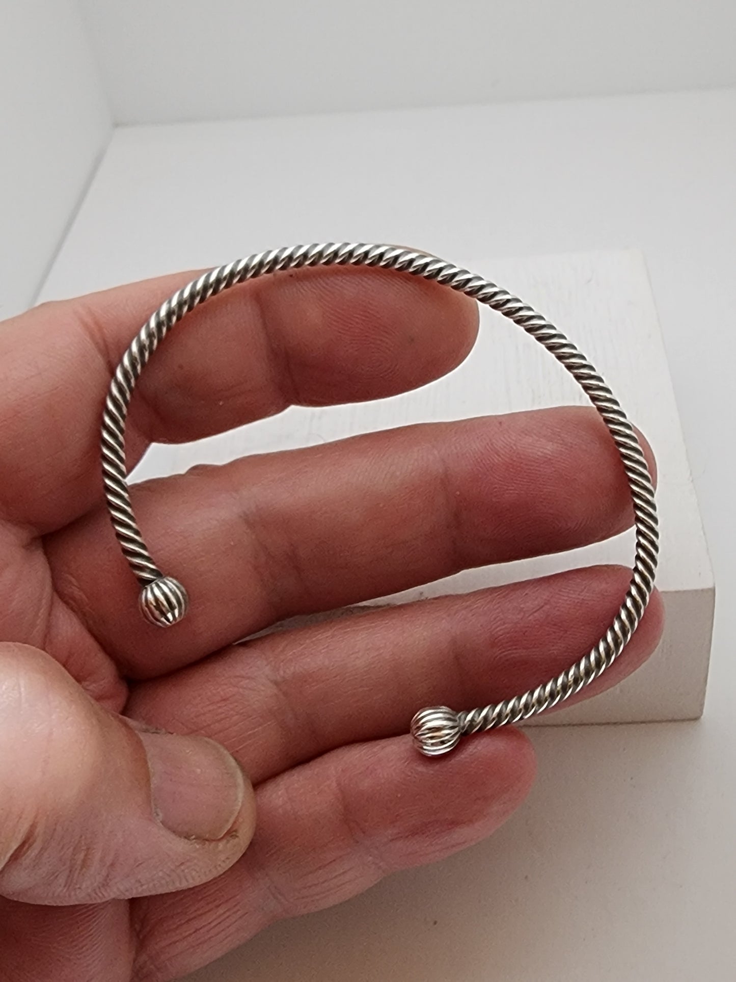 Twisted Silver Wier Cuff Bracelet