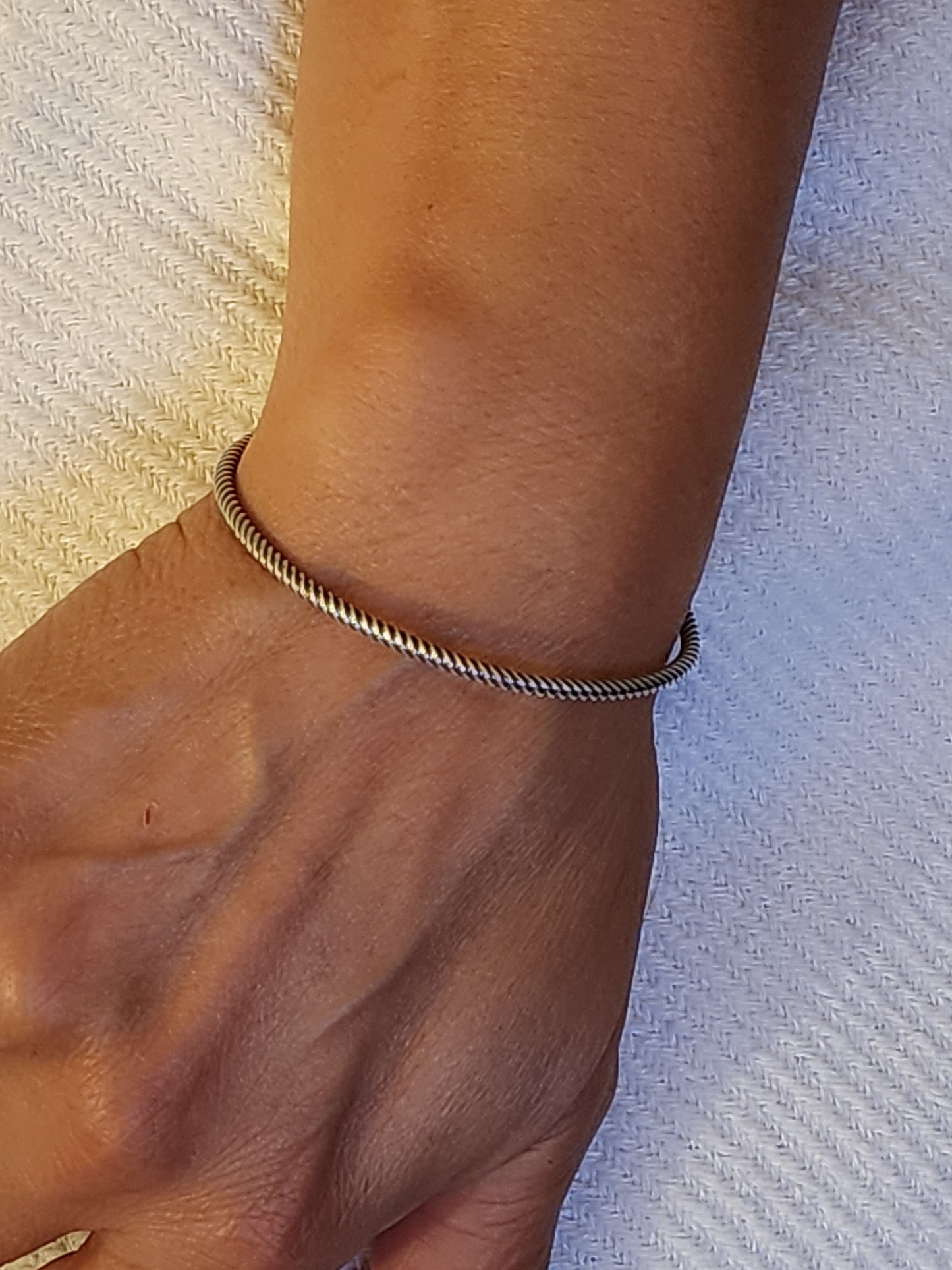 Twisted Silver Wier Cuff Bracelet