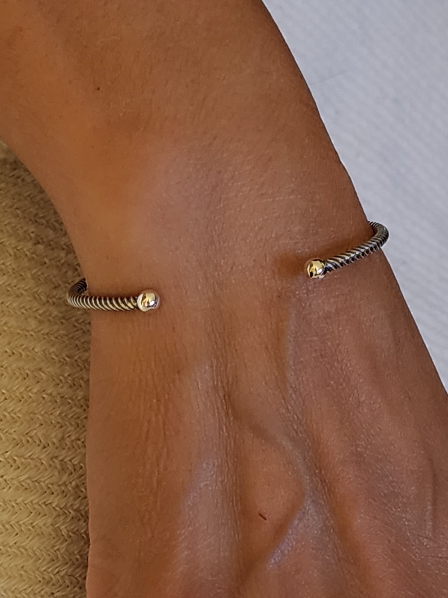 Twisted Silver Wier Cuff Bracelet