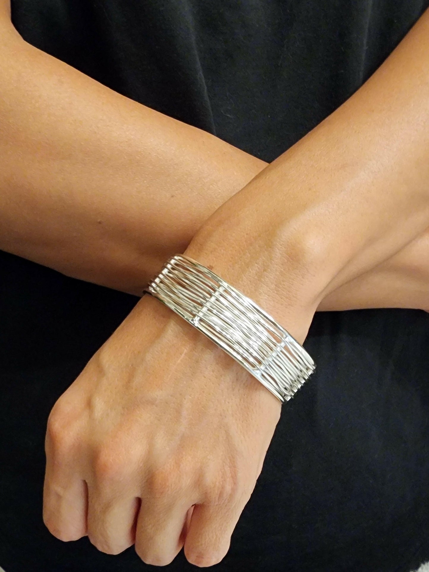 Silver Cuff Bracelet, NYX