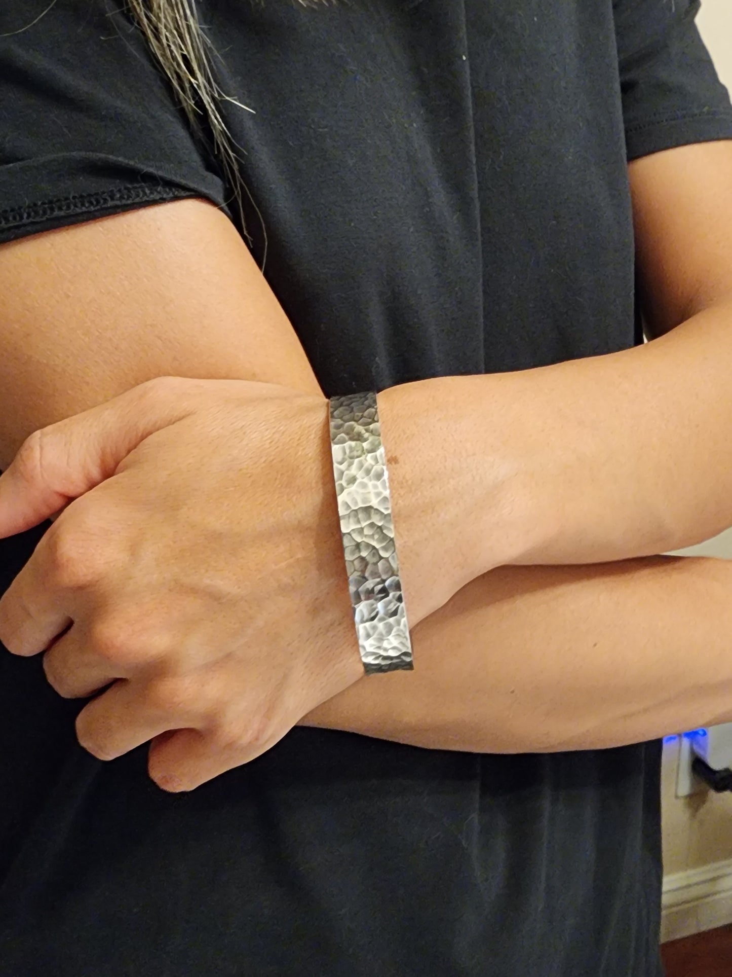 Hammered Silver Cuff Bracelet,,  CHISTA