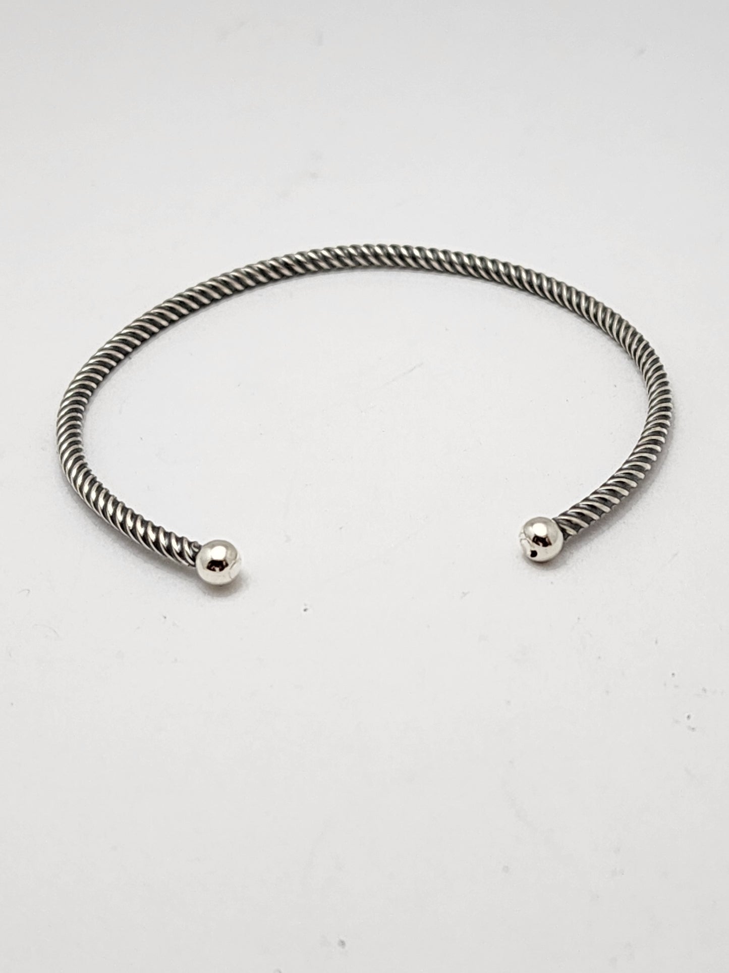 Twisted Silver Wier Cuff Bracelet