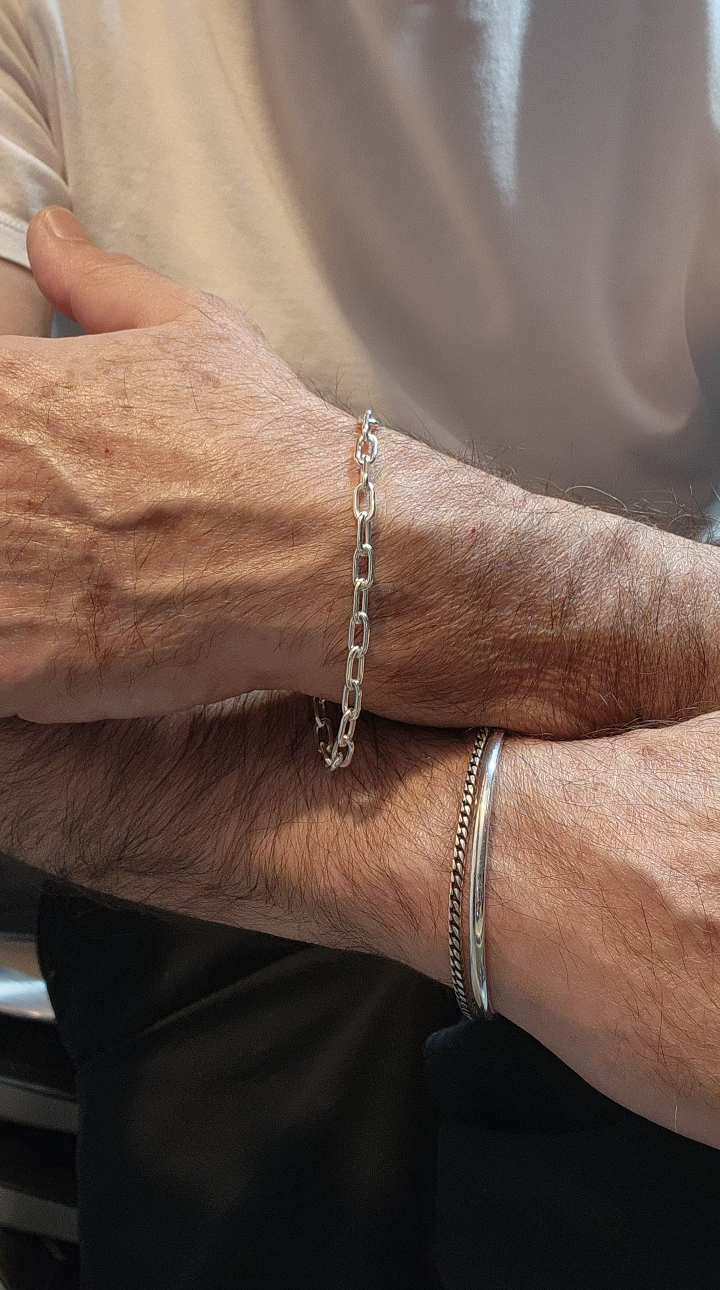 Chain Link Silver Bracelet,, RAY