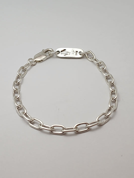 Chain Link Silver Bracelet,, RAY