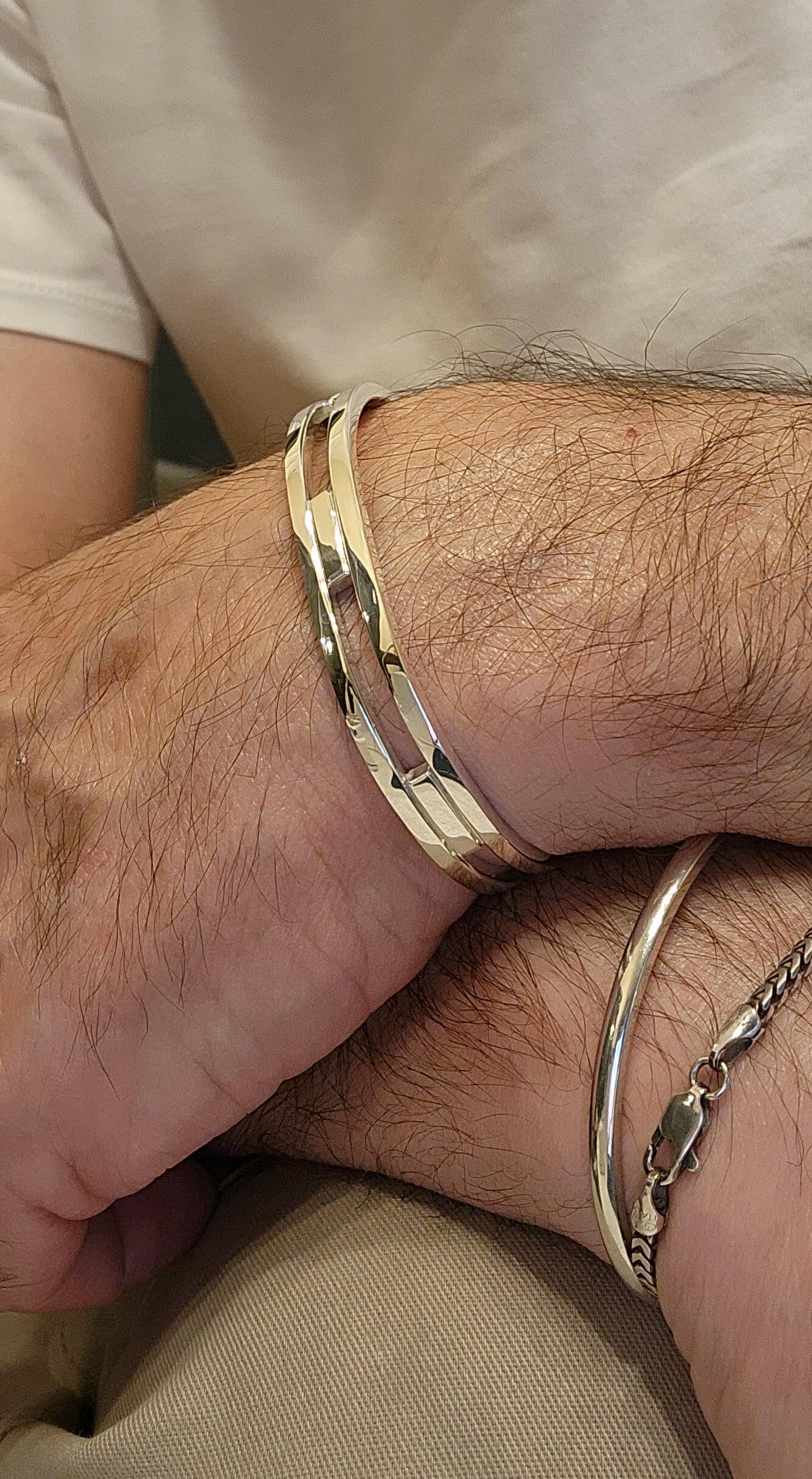 Silver Cuff Bracelet Men's