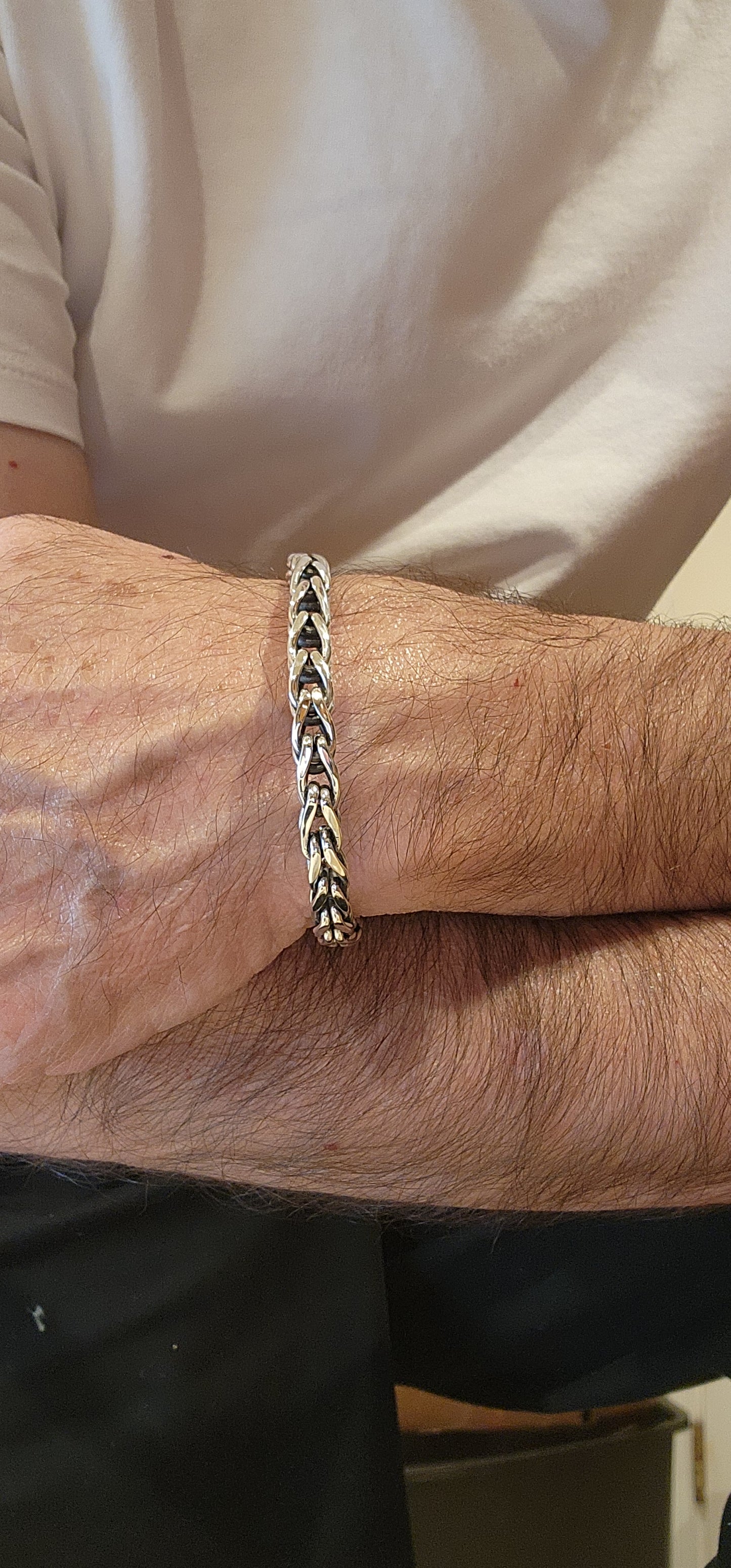 Silver men's bracelet, Foxtail