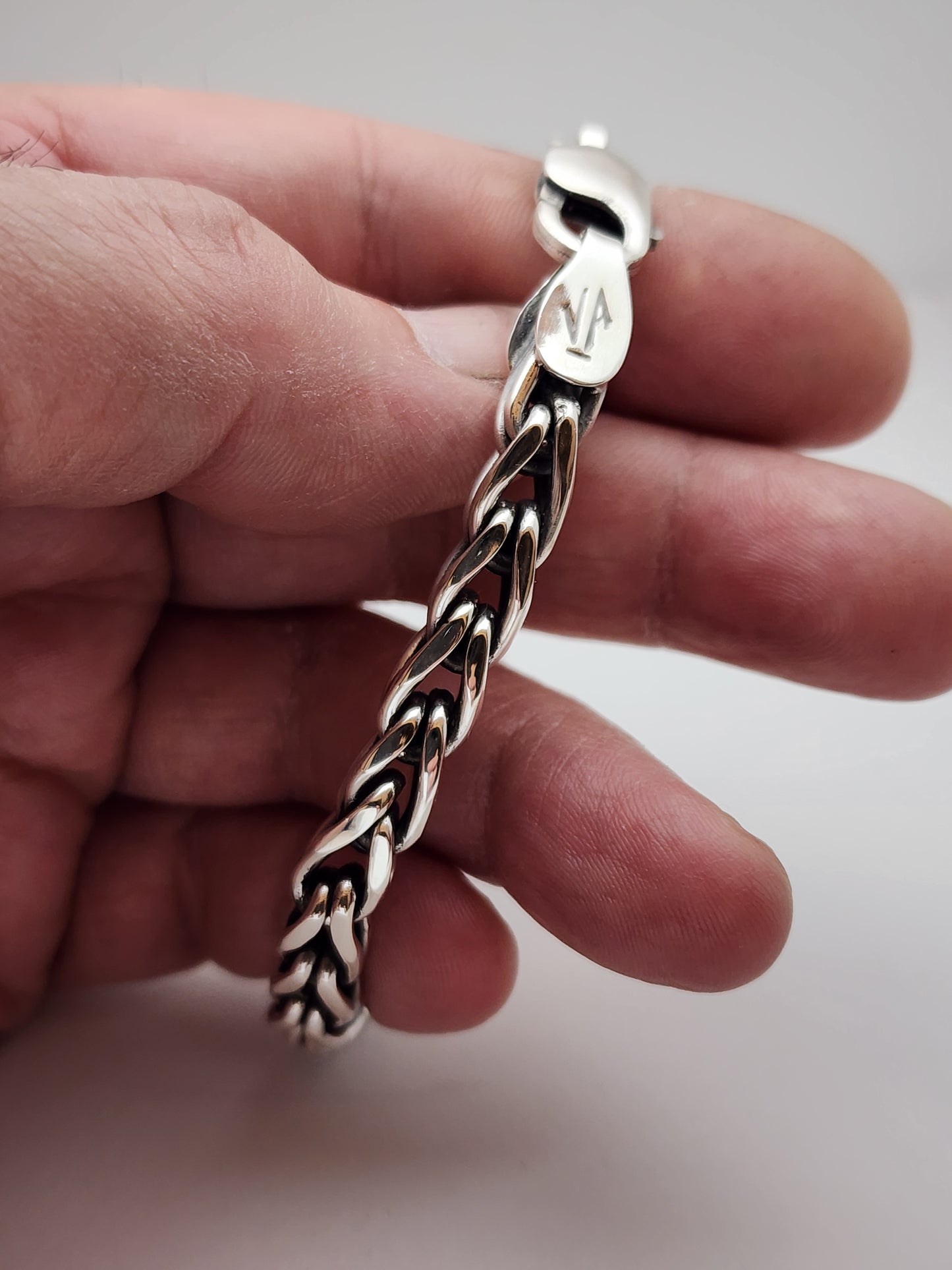 Silver men's bracelet, Foxtail