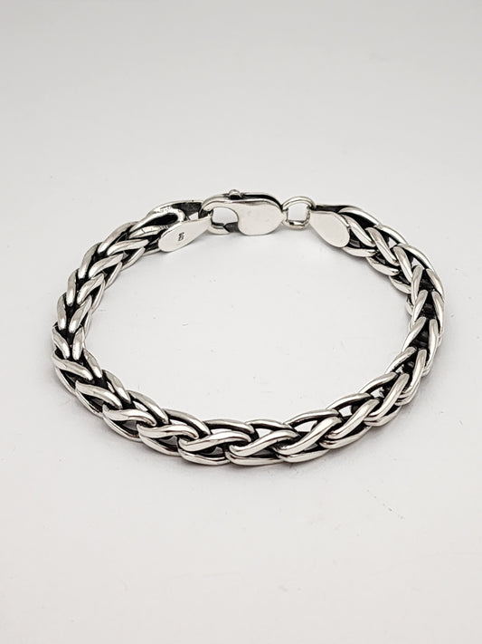 Silver men's bracelet, Foxtail